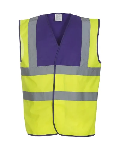 Gilet Alta Visibilità Fluo Valento, Riflettente EN ISO 20471 Hi-Vis-Yellow / Purple