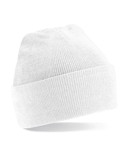Berretto  con risvolto, 100% poliacrilico, taglia unica White