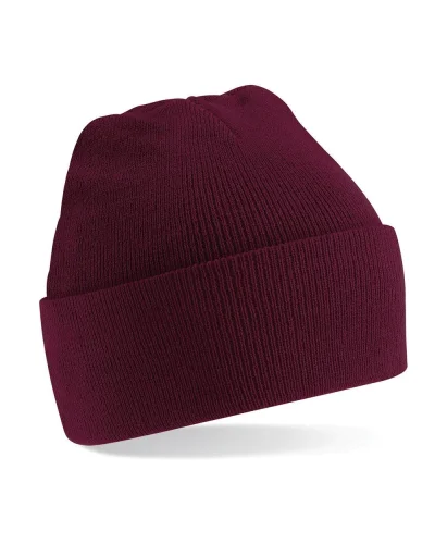 Berretto  con risvolto, 100% poliacrilico, taglia unica Burgundy