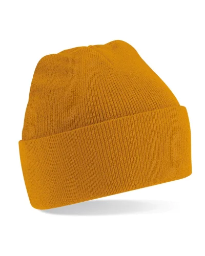 Berretto  con risvolto, 100% poliacrilico, taglia unica Mustard
