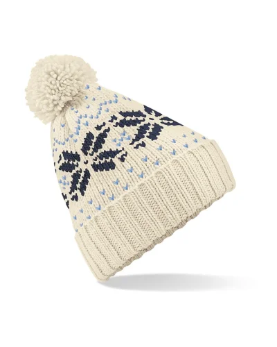 Beechfield Berretto Fair Isle Snowstar, Acrilico, Stile Classico