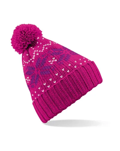 Beechfield Berretto Fair Isle Snowstar, Acrilico, Stile Classico