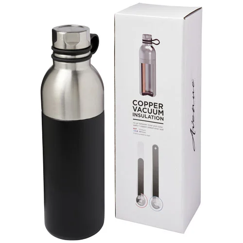 Borraccia termica Avenue 590ml in acciaio inox doppia apertura Nero