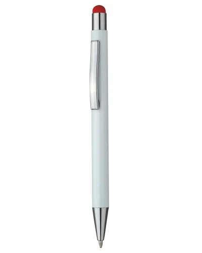 Touch pen a scatto in alluminio Rosso