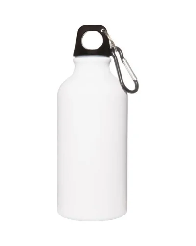 Borraccia Alluminio 400 ml con Moschettone Leggera Bianco