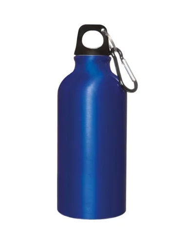 Borraccia Alluminio 400 ml con Moschettone Leggera Blu