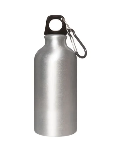 Borraccia Alluminio 400 ml con Moschettone Leggera Grigio