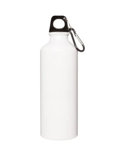 Borraccia Alluminio 500ml con Moschettone - Leggera e Pratica Bianco