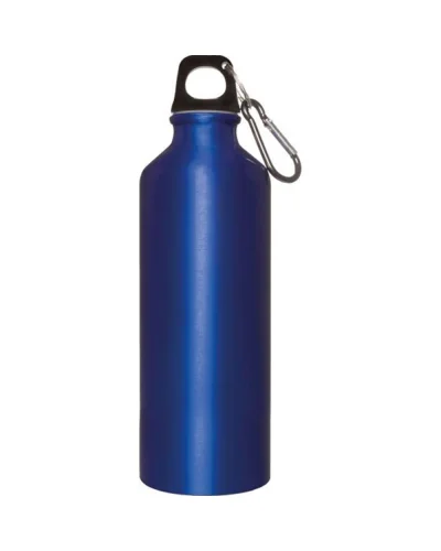 Borraccia Alluminio 500ml con Moschettone - Leggera e Pratica Blu