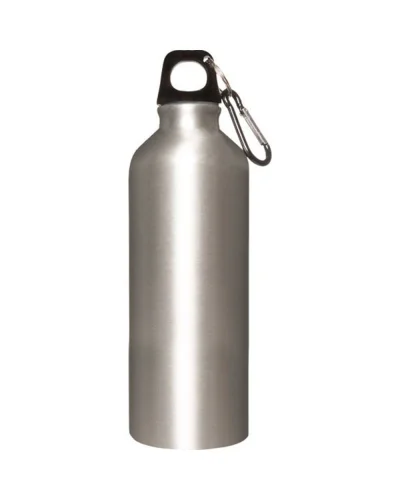 Borraccia Alluminio 500ml con Moschettone - Leggera e Pratica Grigio