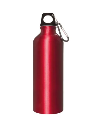 Borraccia Alluminio 500ml con Moschettone - Leggera e Pratica Rosso