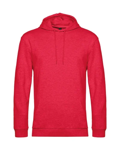 Felpa con cappuccio unisex B&C French Terry 280g Heather Red