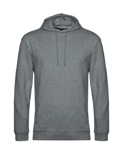 Felpa con cappuccio unisex B&C French Terry 280g Heather Mid Grey