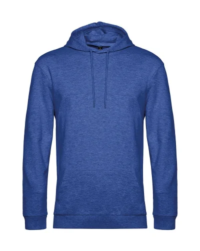 Felpa con cappuccio unisex B&C French Terry 280g Heather Royal Blue
