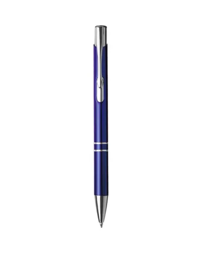 Penna a sfera in alluminio, refill nero, design elegante Blu