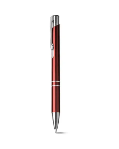 Penna a sfera in alluminio, refill nero, design elegante
