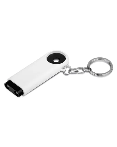 Portachiavi in plastica gettone e 2 luci LED Nero