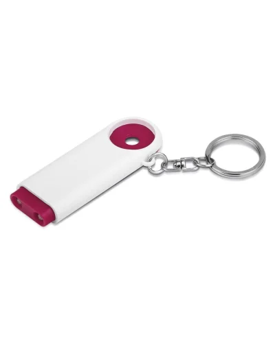 Portachiavi in plastica gettone e 2 luci LED Bordeaux