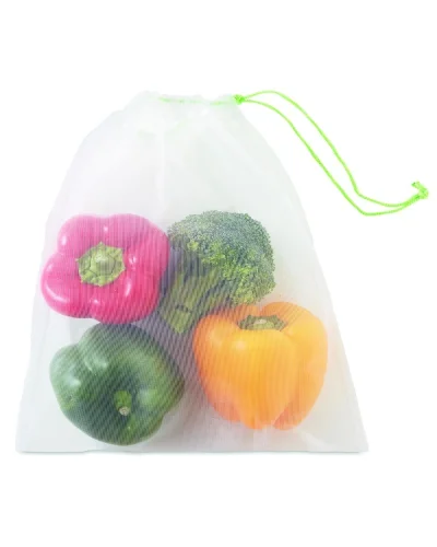 VEGGIE SET RPET 3 Sacche Spesa Lavabili | Shopper R-PET 120g/m²