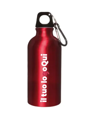 Borraccia Alluminio 400 ml con Moschettone Leggera