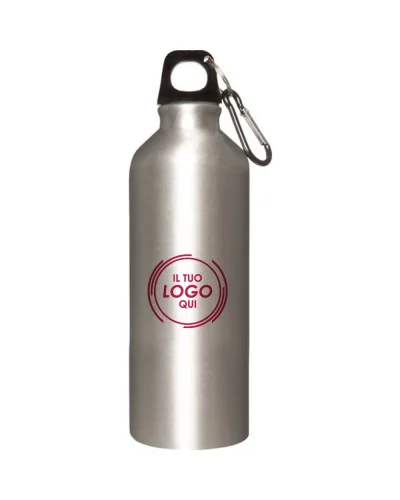Borraccia Alluminio 500ml con Moschettone - Leggera e Pratica