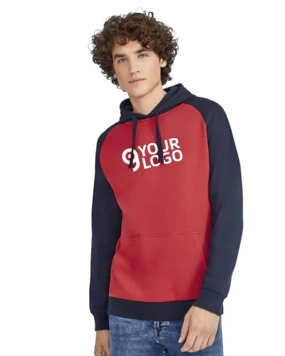 Felpa unisex Seattle bicolore 80% cotone cappuccio e tasca