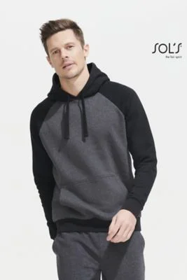 Felpa unisex Seattle bicolore 80% cotone cappuccio e tasca