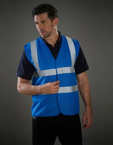 Gilet alta visibilità fluo con 2 bande riflettenti, poliestere Paramedic Green
