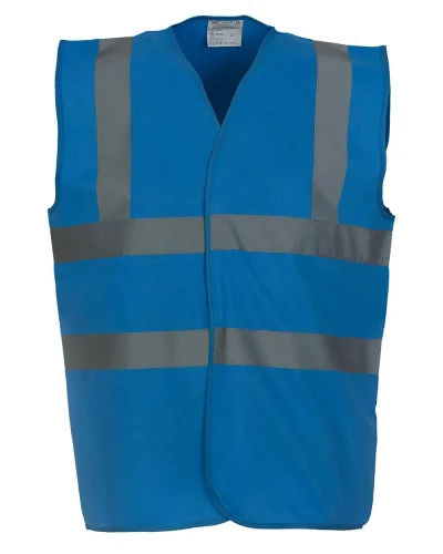 Gilet alta visibilità fluo con 2 bande riflettenti, poliestere Sapphire
