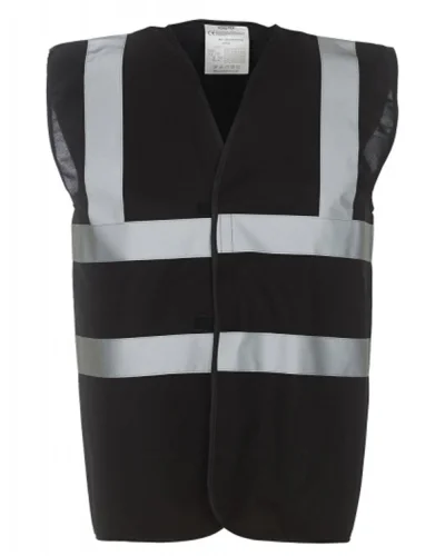 Gilet alta visibilità fluo con 2 bande riflettenti, poliestere
