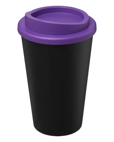Americano Eco bicchiere 350 ml nero in PP riciclato con coperchio