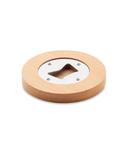 DAKAI Apribottiglie bamboo naturale Ø7,8cm funzione sottobicchiere