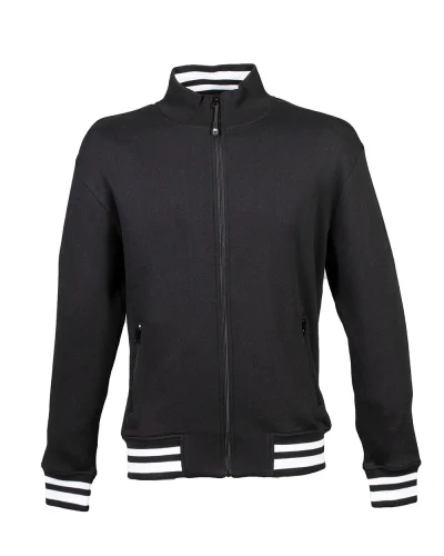 Felpa Arizona Man blu con zip YKK, collo lupetto, cotone 80% Black