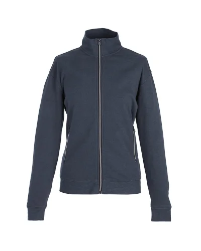 Felpa Atlanta Lady cotone zip lunga donna – collo lupetto bicolore Navy