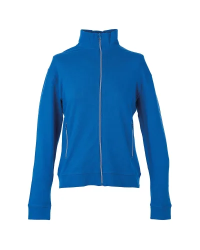 Felpa Atlanta Lady cotone zip lunga donna – collo lupetto bicolore Royal