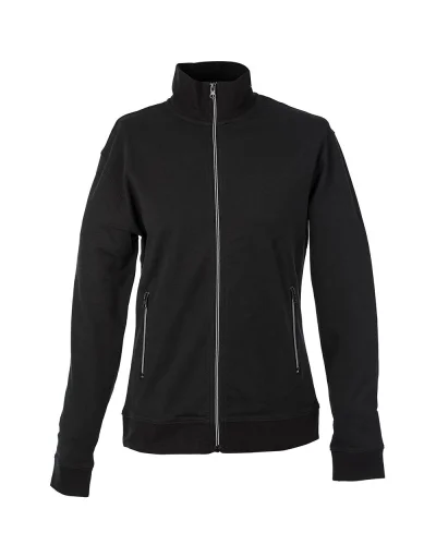 Felpa Atlanta Lady cotone zip lunga donna – collo lupetto bicolore Black