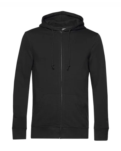 Felpa con zip e cappuccio in french terry bio Black Pure
