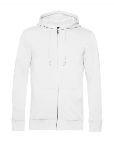 Felpa con zip e cappuccio in french terry bio White