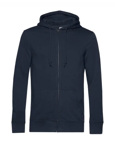 Felpa con zip e cappuccio in french terry bio Navy Blue