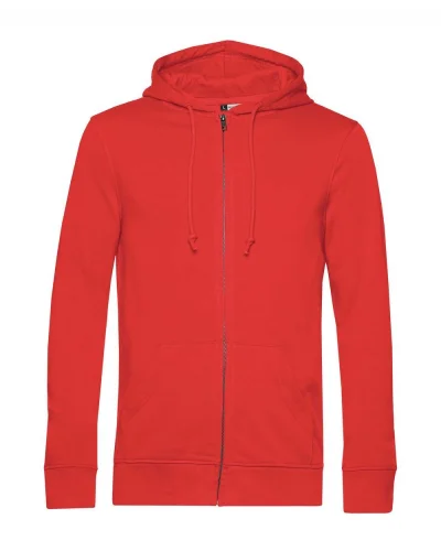 Felpa con zip e cappuccio in french terry bio Red
