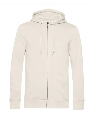 Felpa con zip e cappuccio in french terry bio Off White