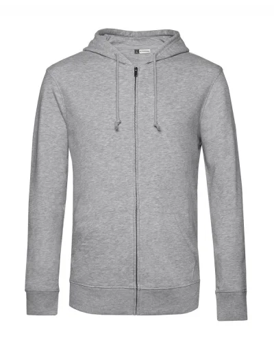 Felpa con zip e cappuccio in french terry bio
