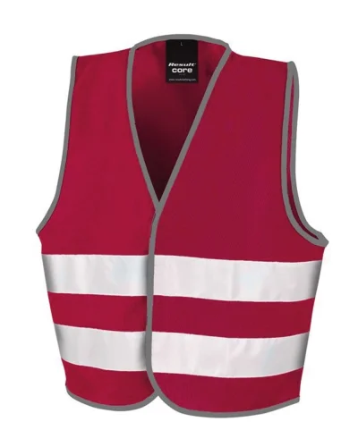 Gilet Alta Visibilità Bambino con Strisce 50mm, Poliestere Burgundy