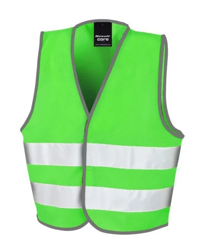 Gilet Alta Visibilità Bambino con Strisce 50mm, Poliestere Lime