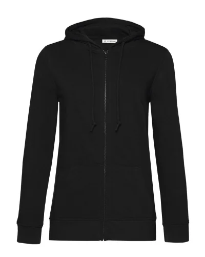 Inspire Felpa Donna con Zip, Cappuccio, 280g/m² Black Pure
