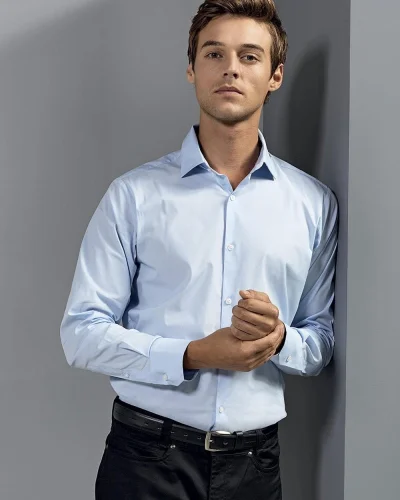 Men's Stretch Fit Cotton Poplin Long Sleeve Shirt