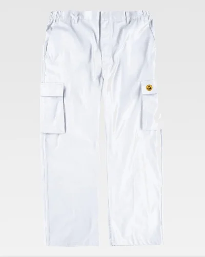 Pantaloni Ignifughi Antistatici EN1149 in Cotone WHITE