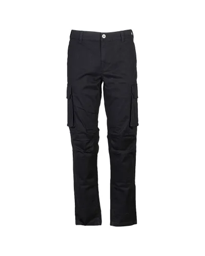 Pantalone multitasche Spalato cotone elasticizzato Black