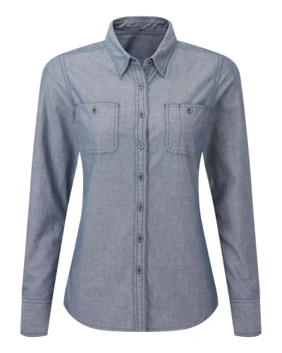 Camicia Donna Fairtrade Cotone Bio Classic Fit 160g Indigo denim