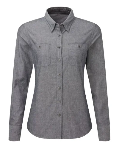 Camicia Donna Fairtrade Cotone Bio Classic Fit 160g Grey denim